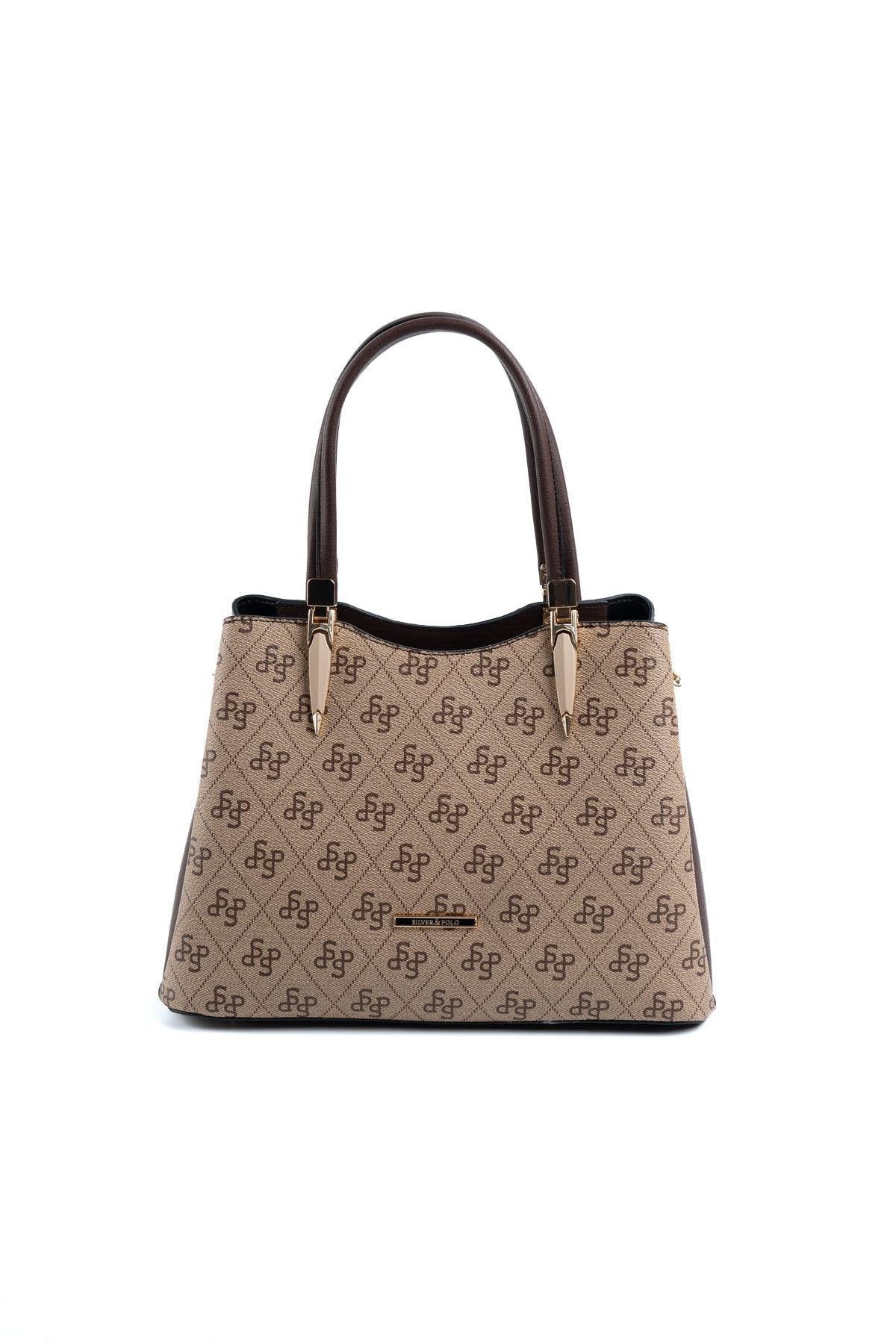 Silver & Polo Koyu Bej - Kahve SP1205 Kadın El Çantası