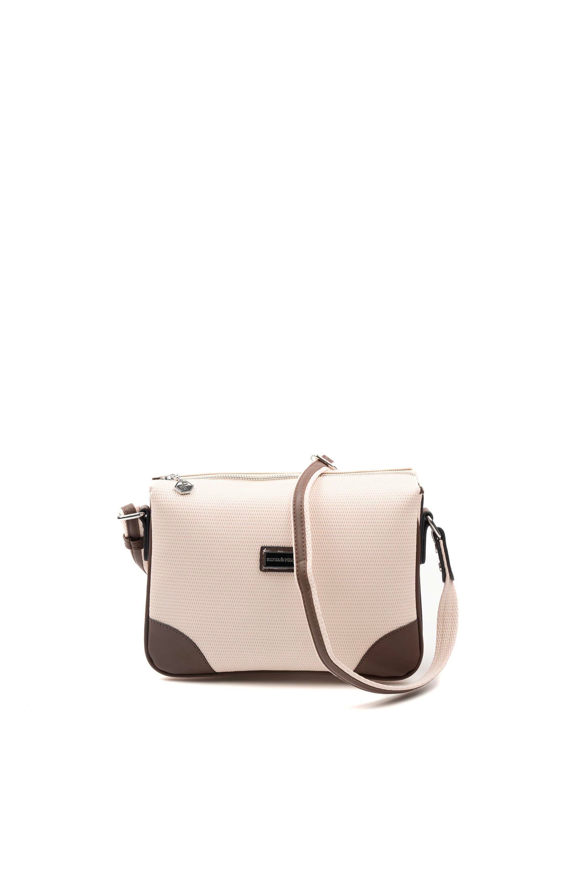 Silver & Polo Bej - Kahve SP784 Kadın Çapraz Çanta