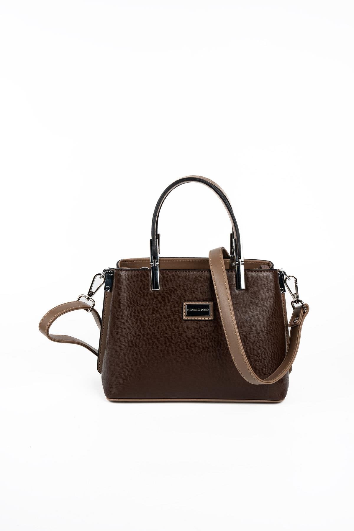 Silver & Polo SP987 Kadın El Çantası Düz Kahve-Vizon