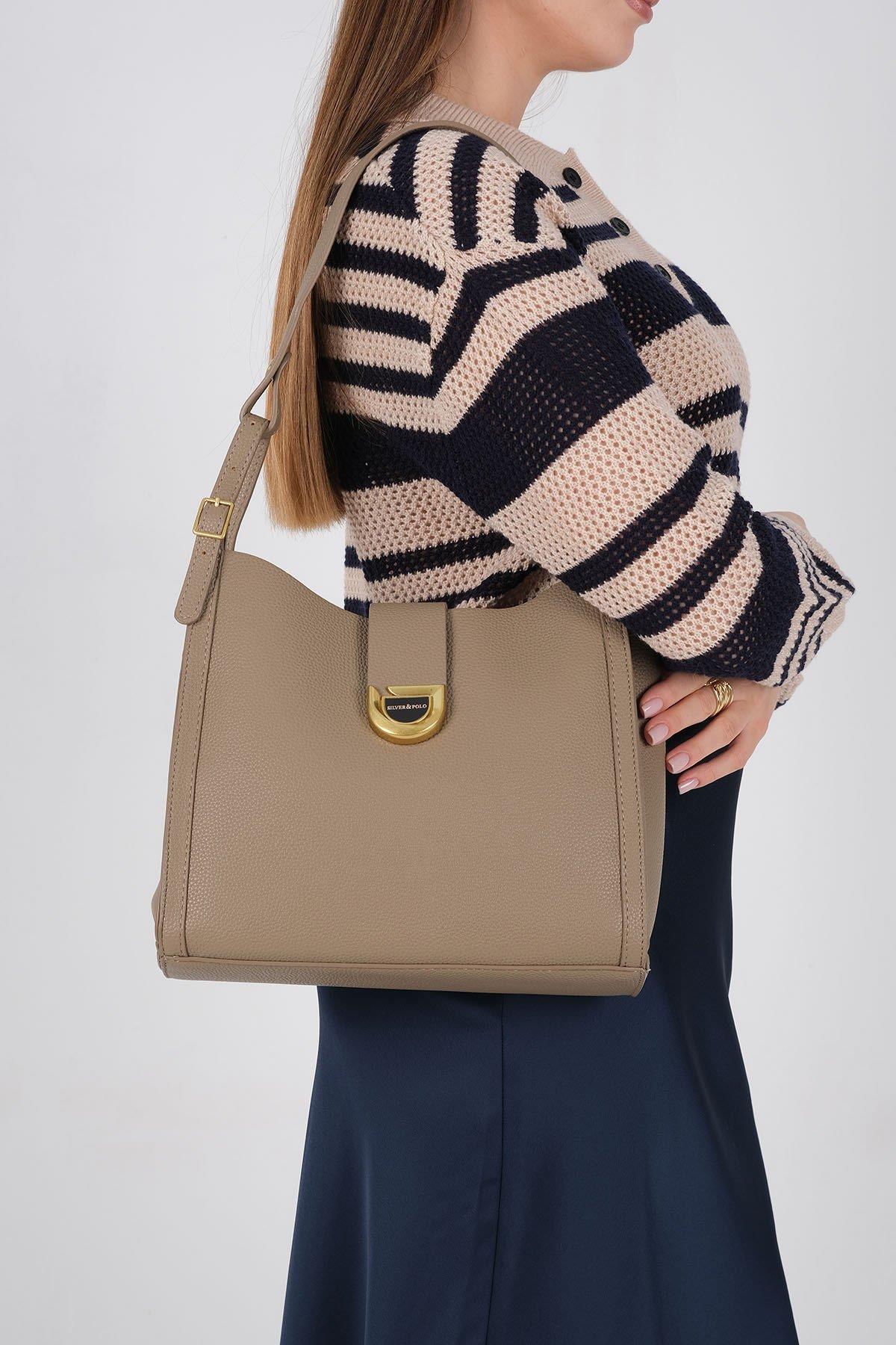 Silver & Polo SP1242 Kadın Omuz Çantası Vizon