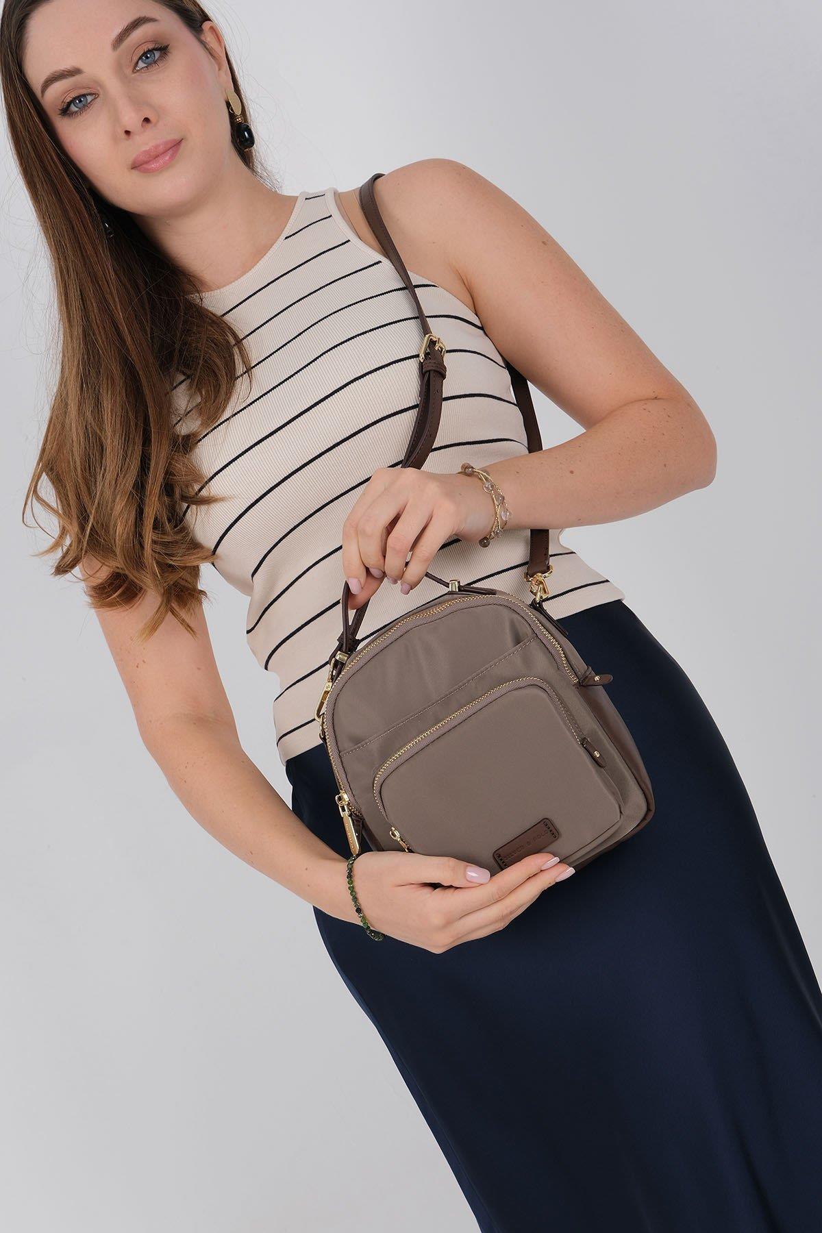 Silver & Polo SP1220 Kadın Çapraz Çanta Kum-Kahve
