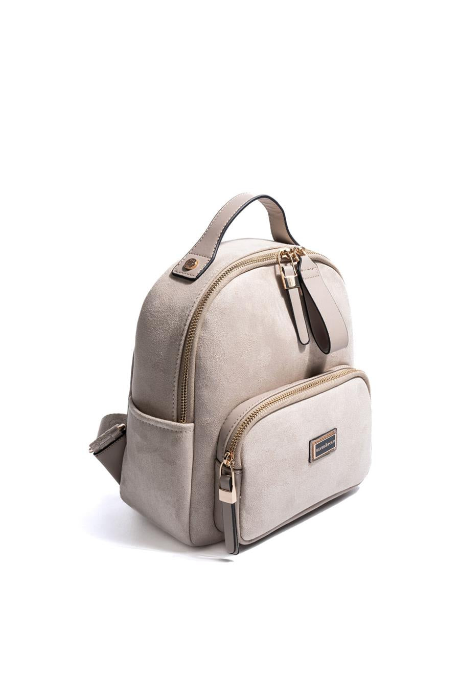 Silver & Polo SP1130 Kadın Sırt Çantası Süet Bej-Kum