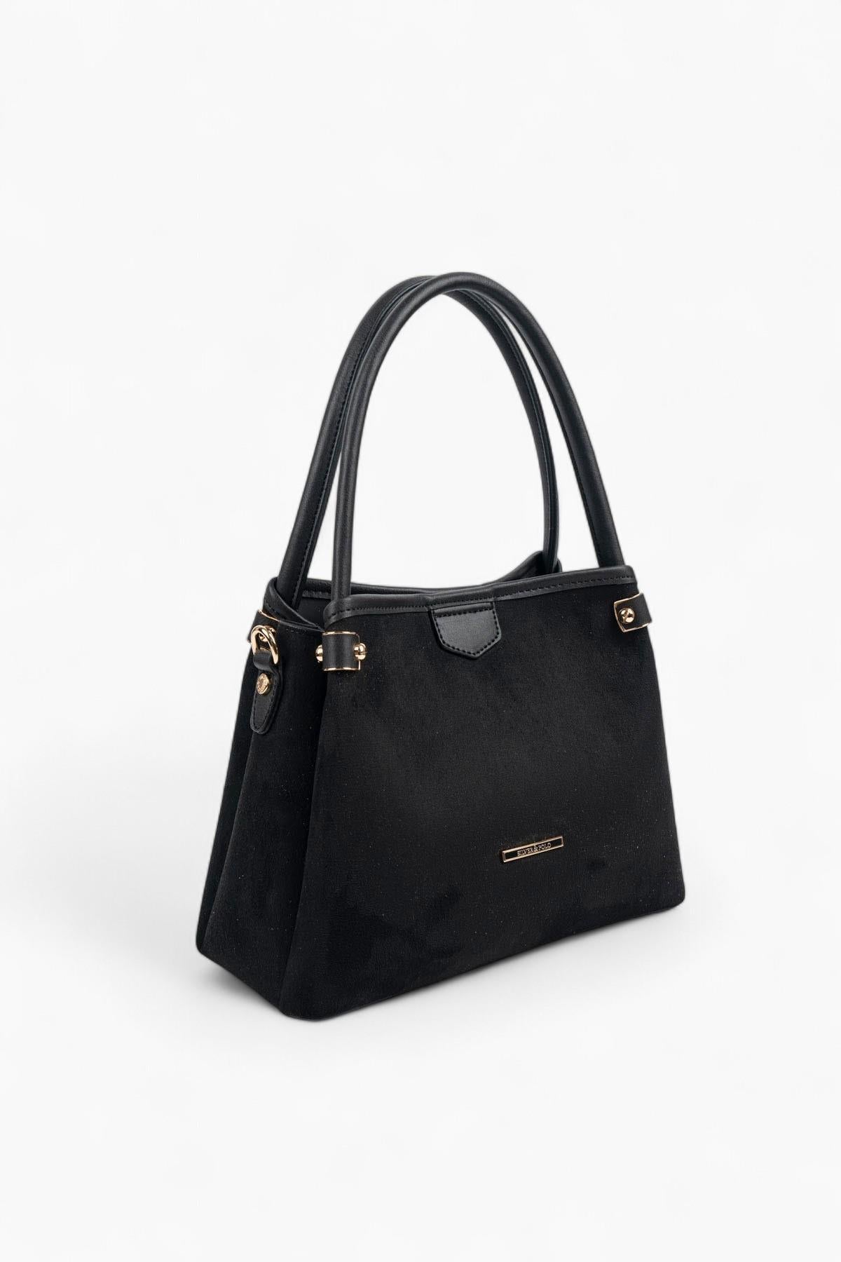 Silver & Polo SP1254 Kadın El Çantası Süet Siyah
