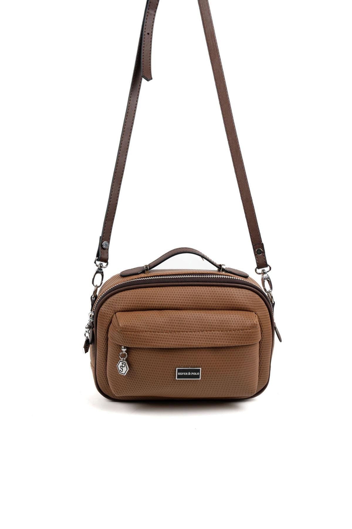 Silver & Polo Karamel - Kahve SP1186 Kadın Çapraz Çanta