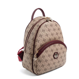 Silver & Polo Koyu Bej - Bordo SP945 Kadın Sırt Çantası