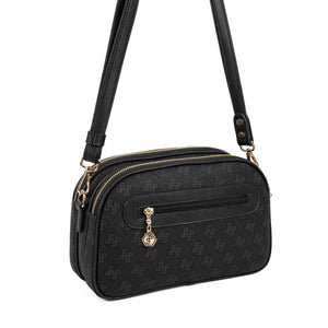 Silver & Polo SP745 Kadın Çapraz Çanta Monogram Siyah