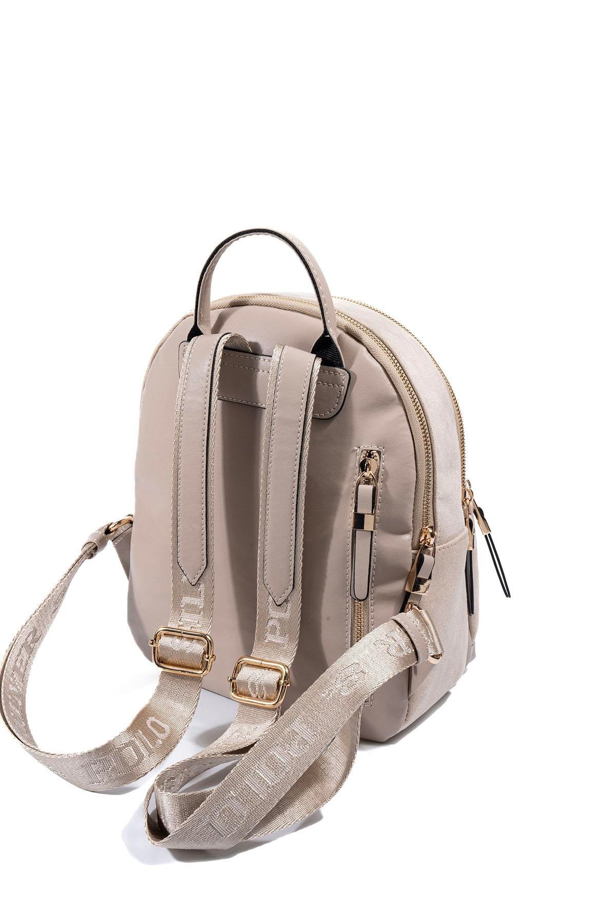 Silver & Polo SP1265 Kadın Sırt Çantası Süet Bej-Kum