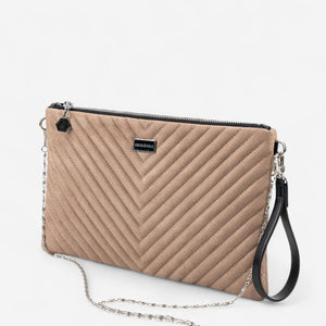 Silver & Polo SP1034 Kadın Portföy & Clutch Kapitone V Süet Vizon