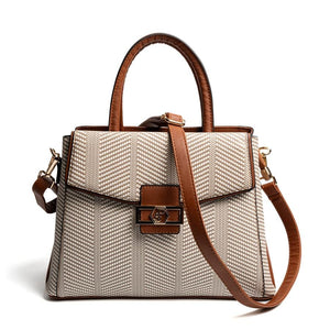 Silver & Polo SP1264 Kadın El Çantası Hasır Bej-Taba