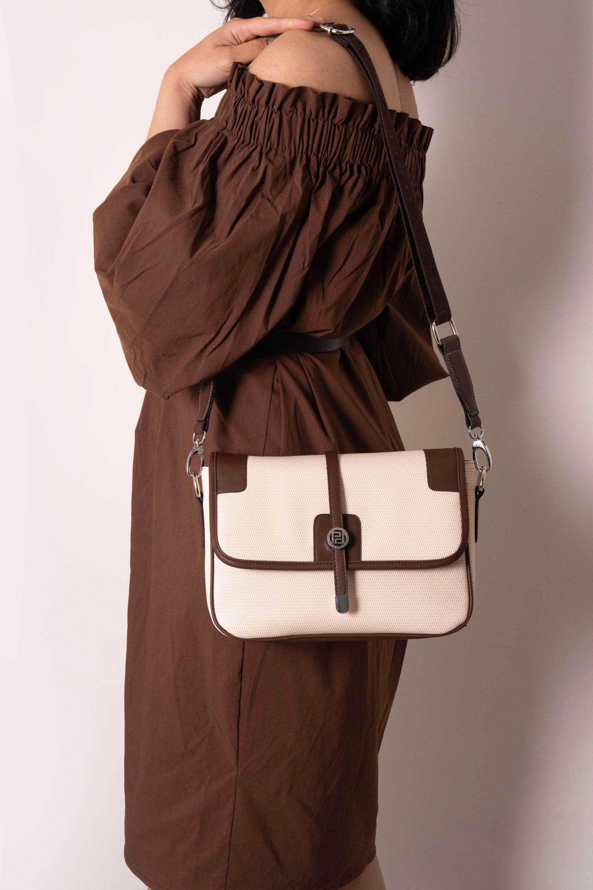 Silver & Polo Bej - Kahve SP1182 Kadın Çapraz Çanta