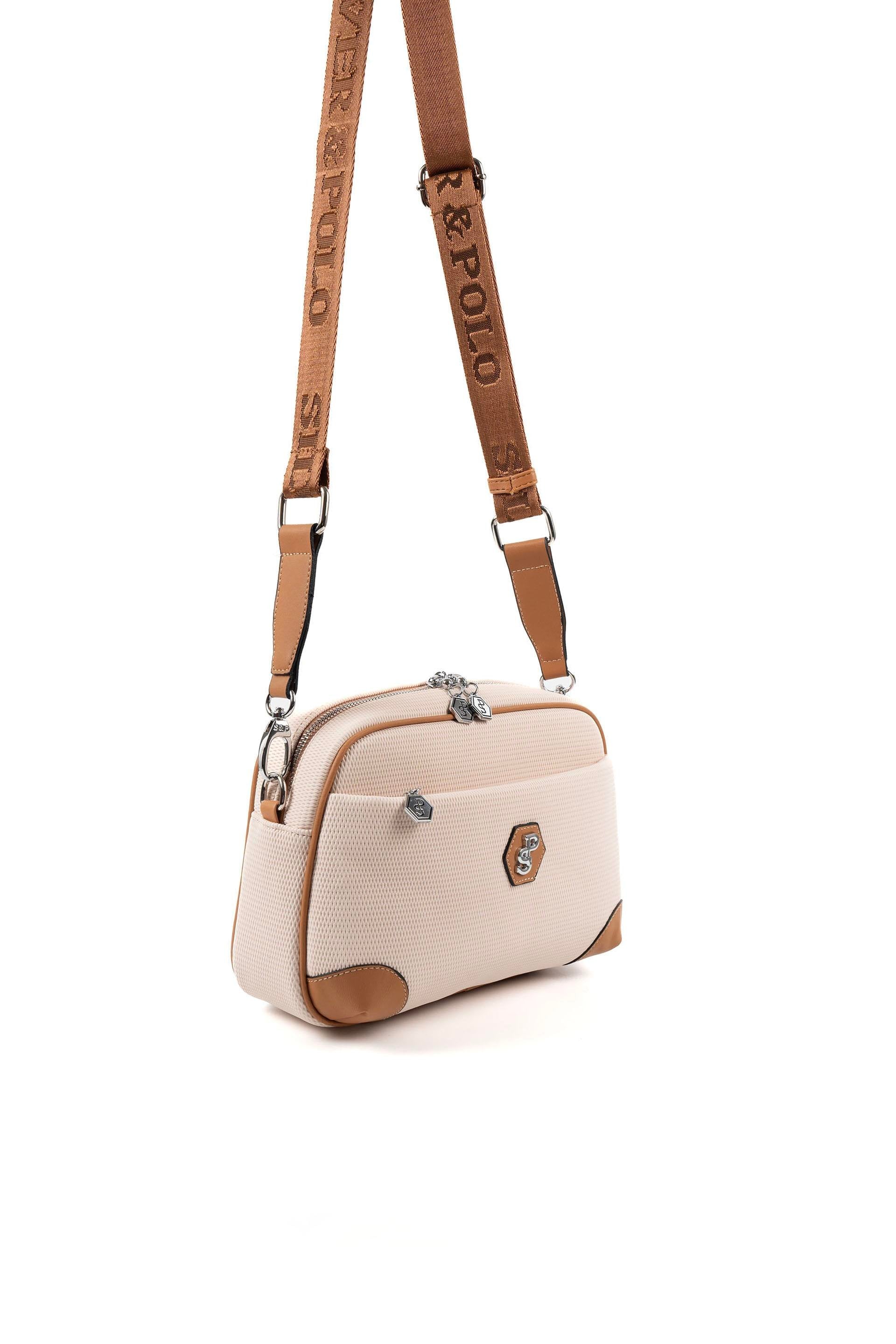 Silver & Polo Bej - A.Taba SP1094 Kadın Çapraz Çanta