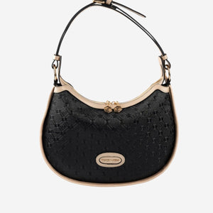 Silver & Polo SP1263 Kadın Omuz Çantası Logolu Siyah-S.Nut