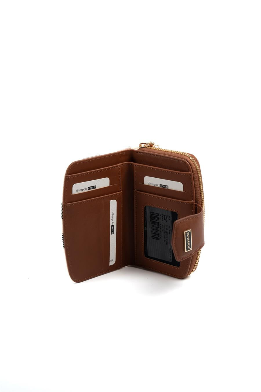 Silver & Polo SP874 Kadın Cüzdan & Kartlık Ekose Krem-Taba