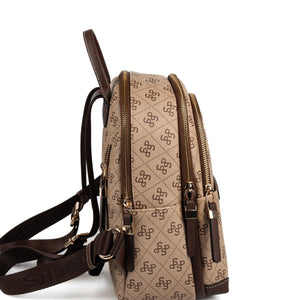 Silver & Polo SP1265 Kadın Sırt Çantası Monogram Koyu Bej-Kahve