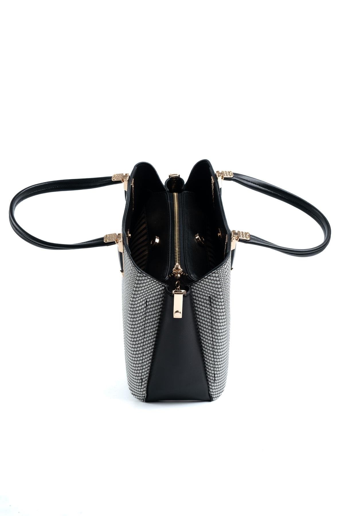 Silver & Polo Siyah Beyaz - Siyah SP1205 Kadın El Çantası