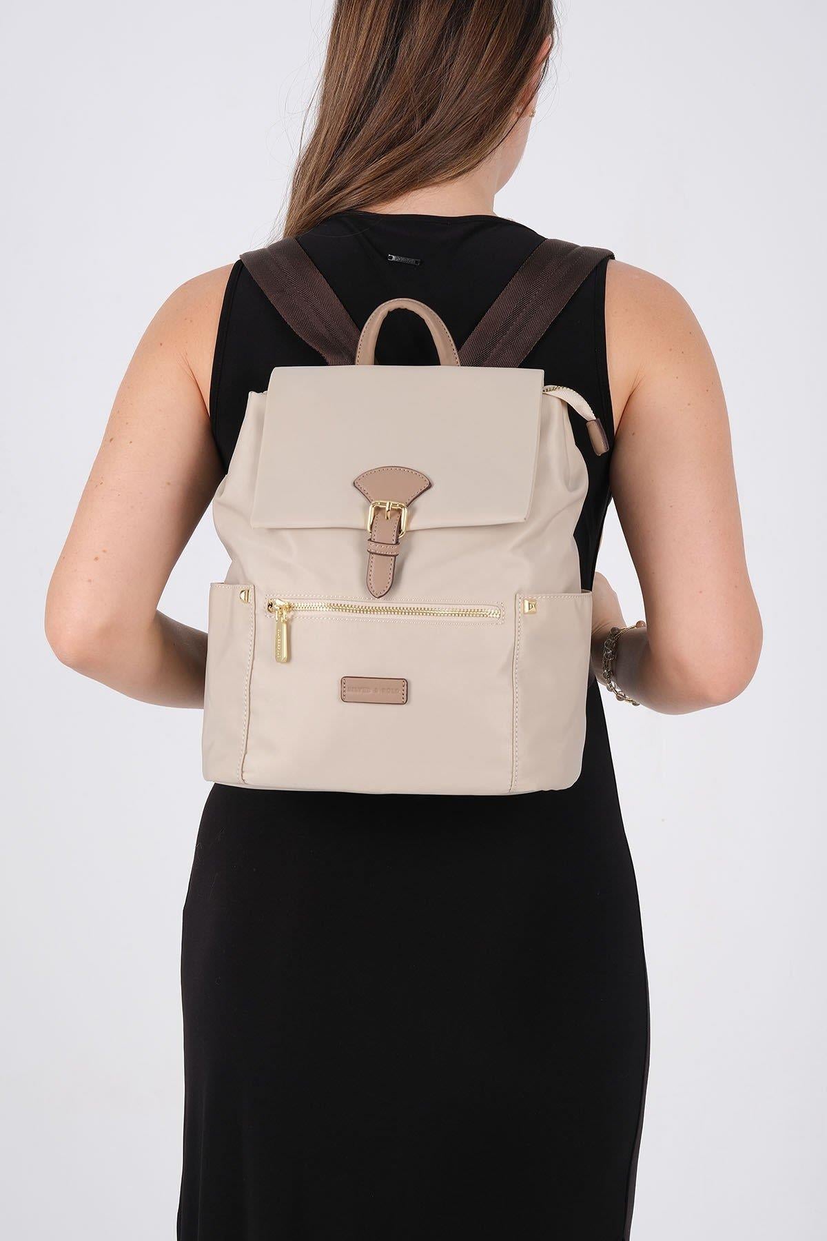 Silver & Polo SP1210 Kadın Sırt Çantası Bej-Kum