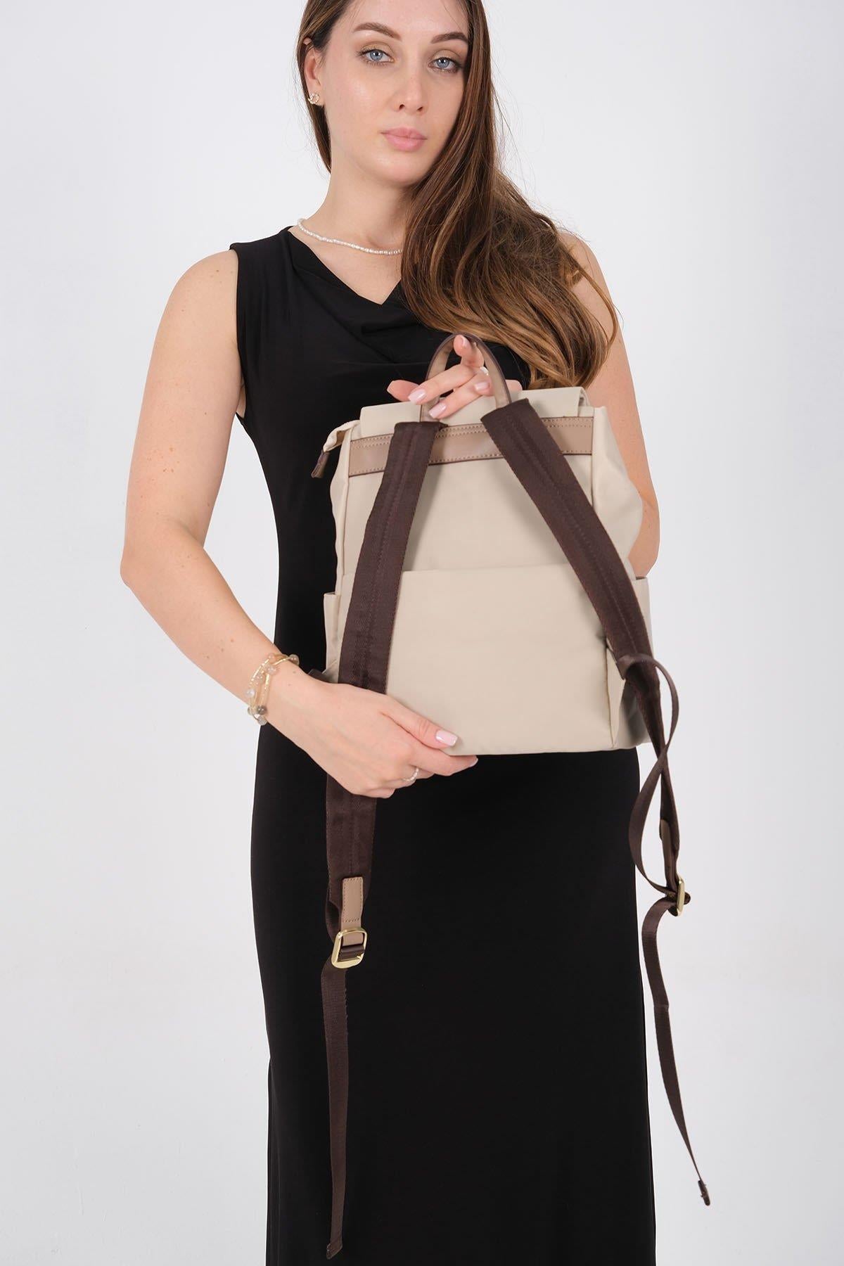 Silver & Polo SP1210 Kadın Sırt Çantası Bej-Kum