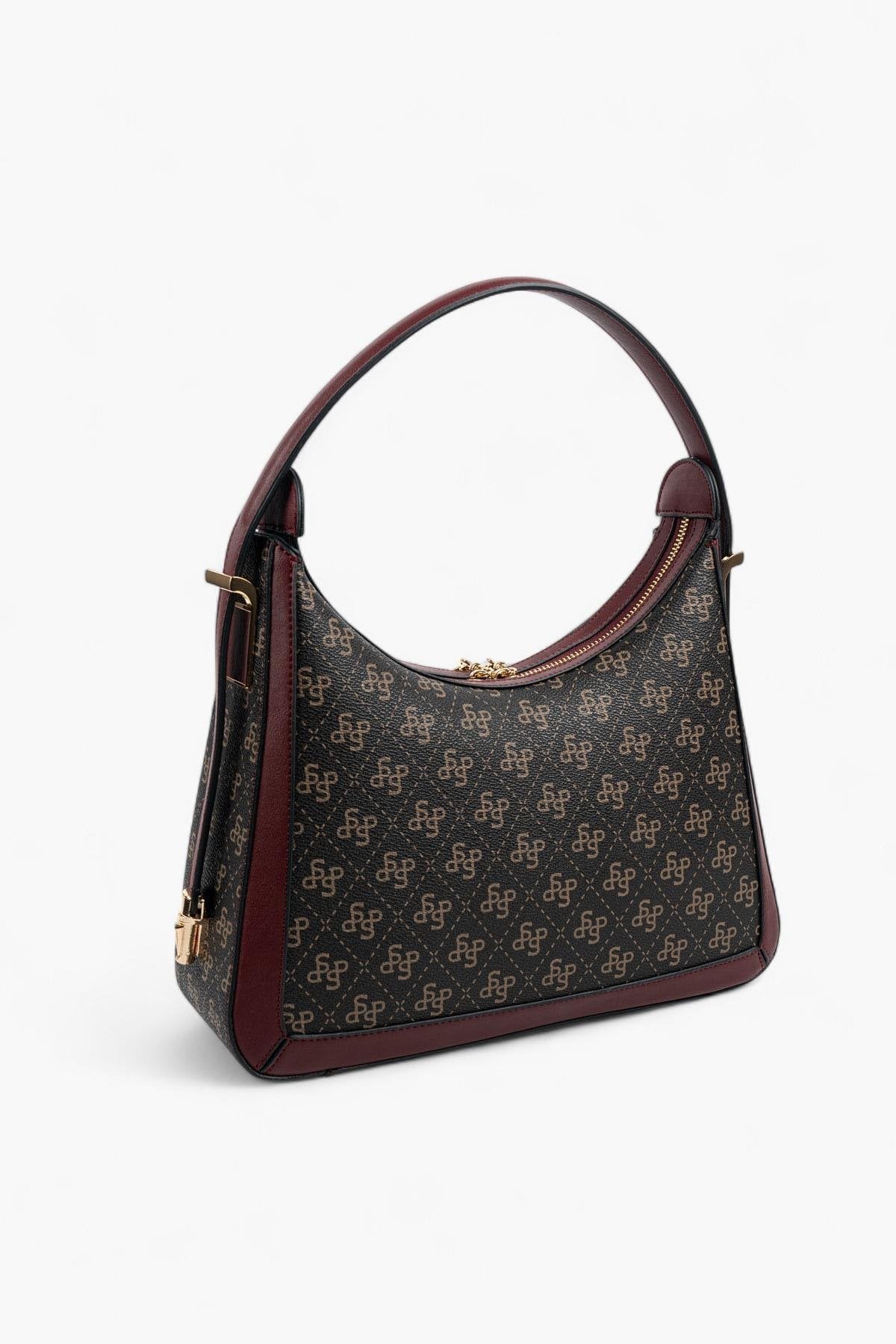 Silver & Polo Kahve Sarı - Bordo SP1187 Omuz Çantası