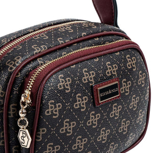 Silver & Polo Kahve Sarı - Bordo SP1111 Kadın Çapraz Çanta