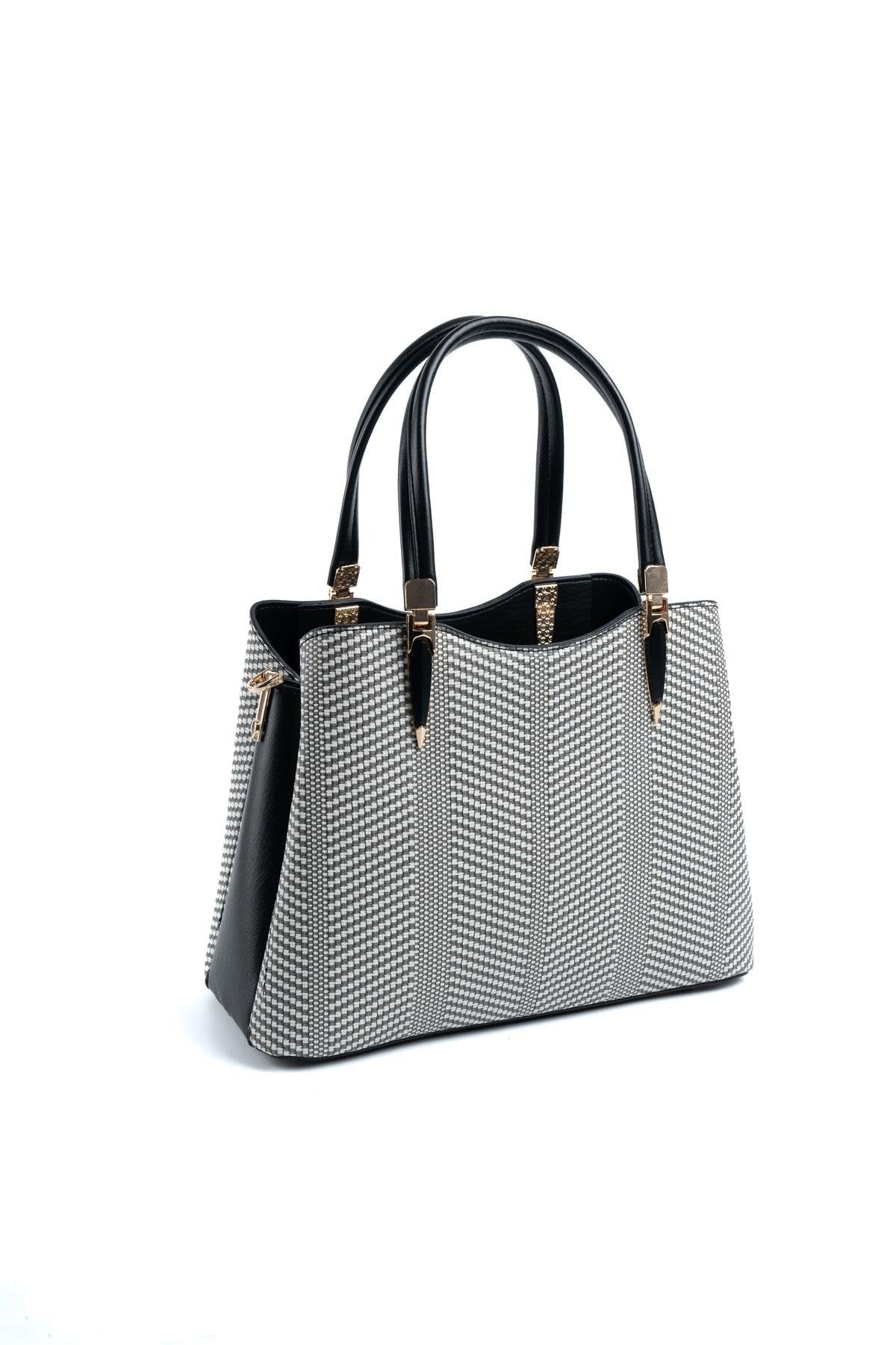 Silver & Polo Siyah Beyaz - Siyah SP1205 Kadın El Çantası
