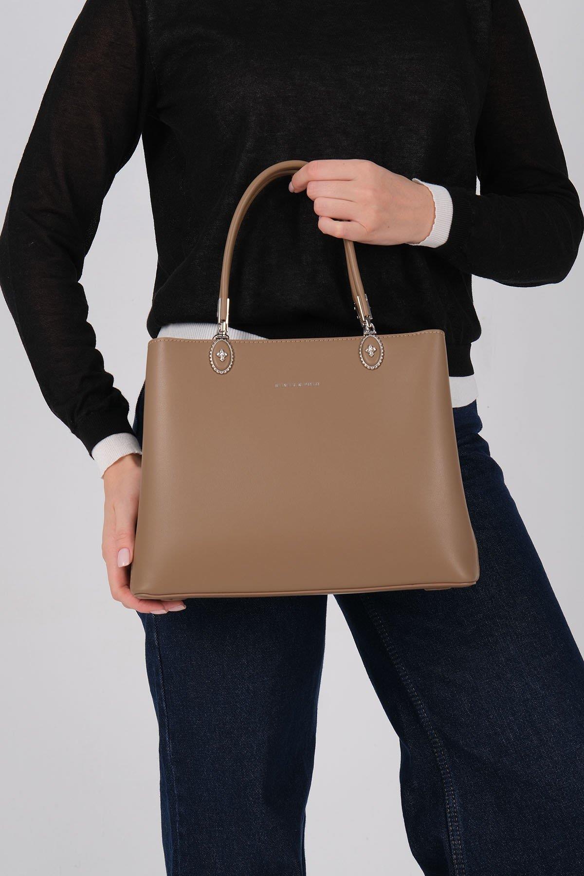 Silver & Polo SP1234 Kadın El Çantası Bej
