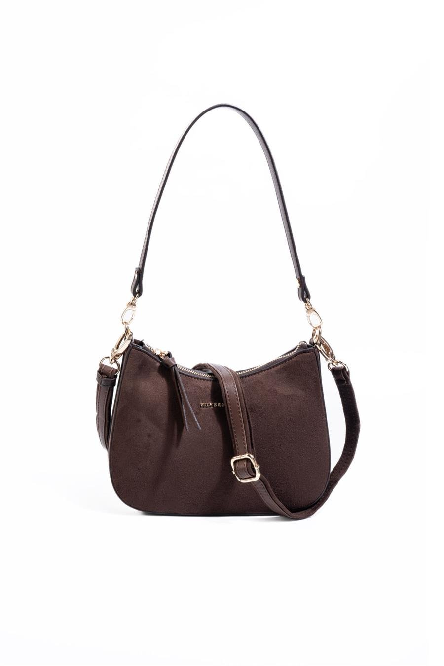 Silver & Polo SP1259 Kadın Omuz Çantası Süet Kahve