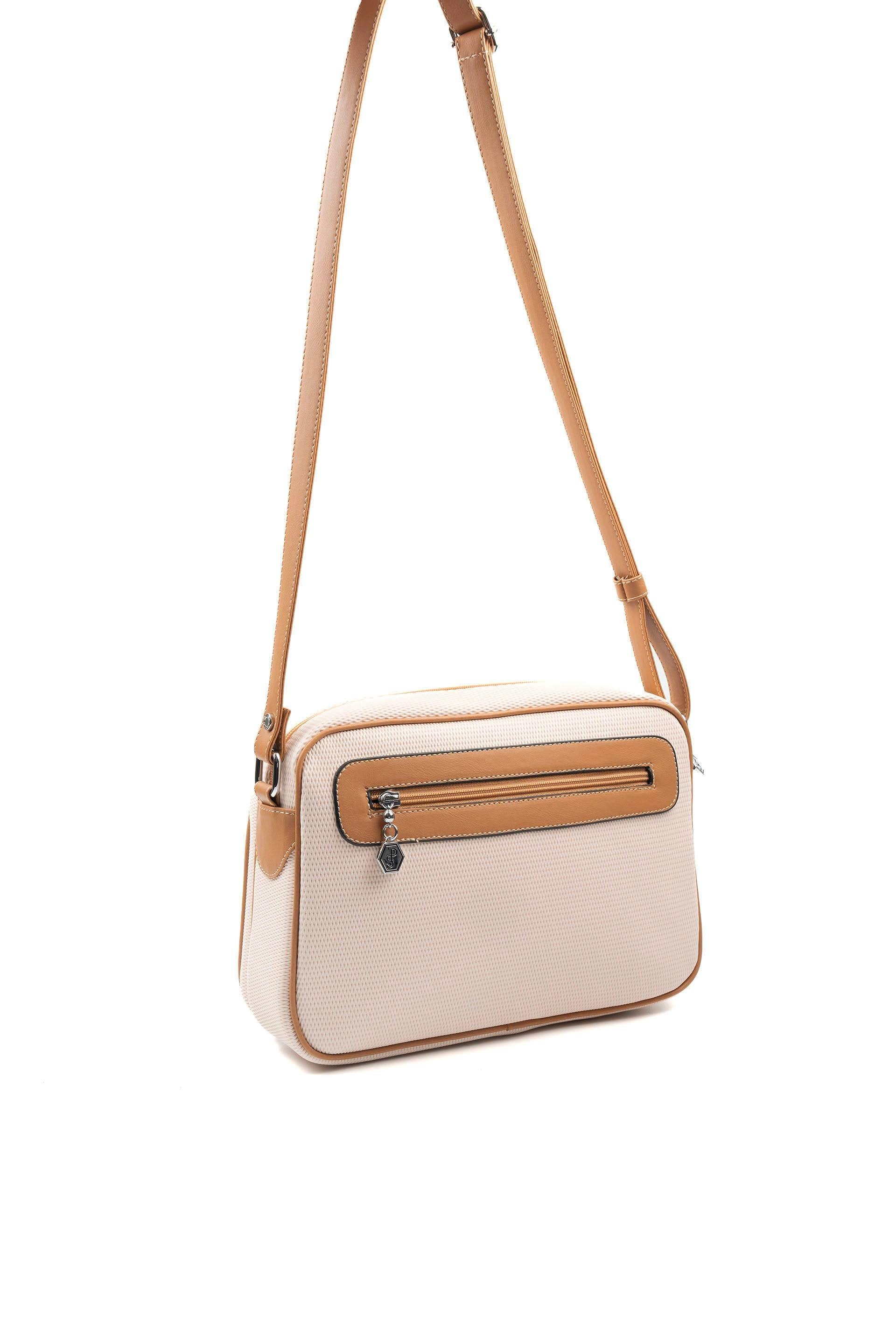 Silver & Polo Bej - A.Taba SP753 Kadın Çapraz Çanta