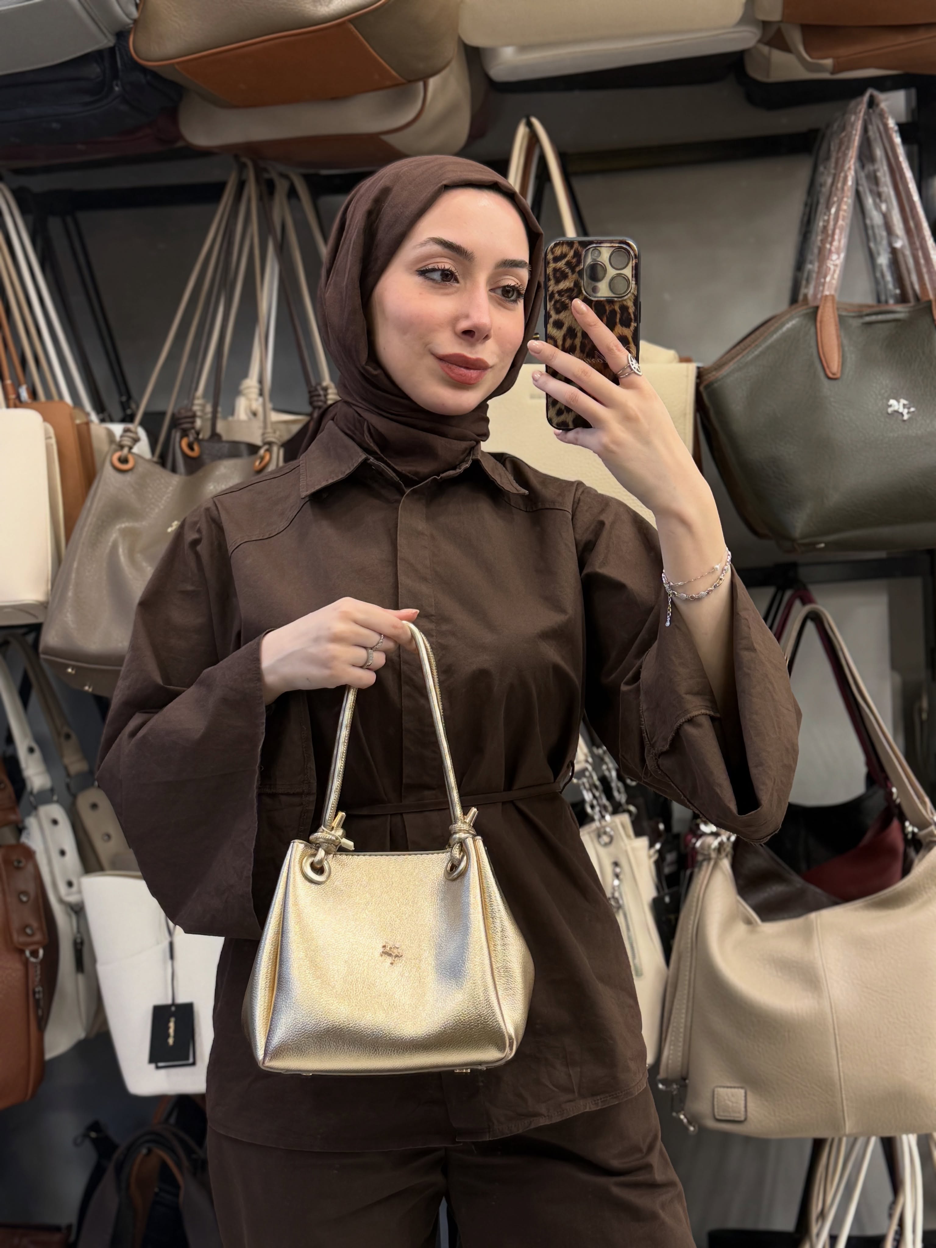 Nas Bag Gold Kadın El ve Omuz Çantası - 1550