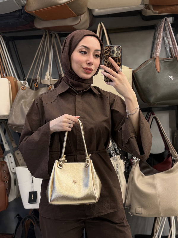 Nas Bag Gold Kadın El ve Omuz Çantası - 1550