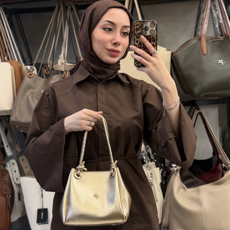 Nas Bag Gold Kadın El ve Omuz Çantası - 1550 - 1