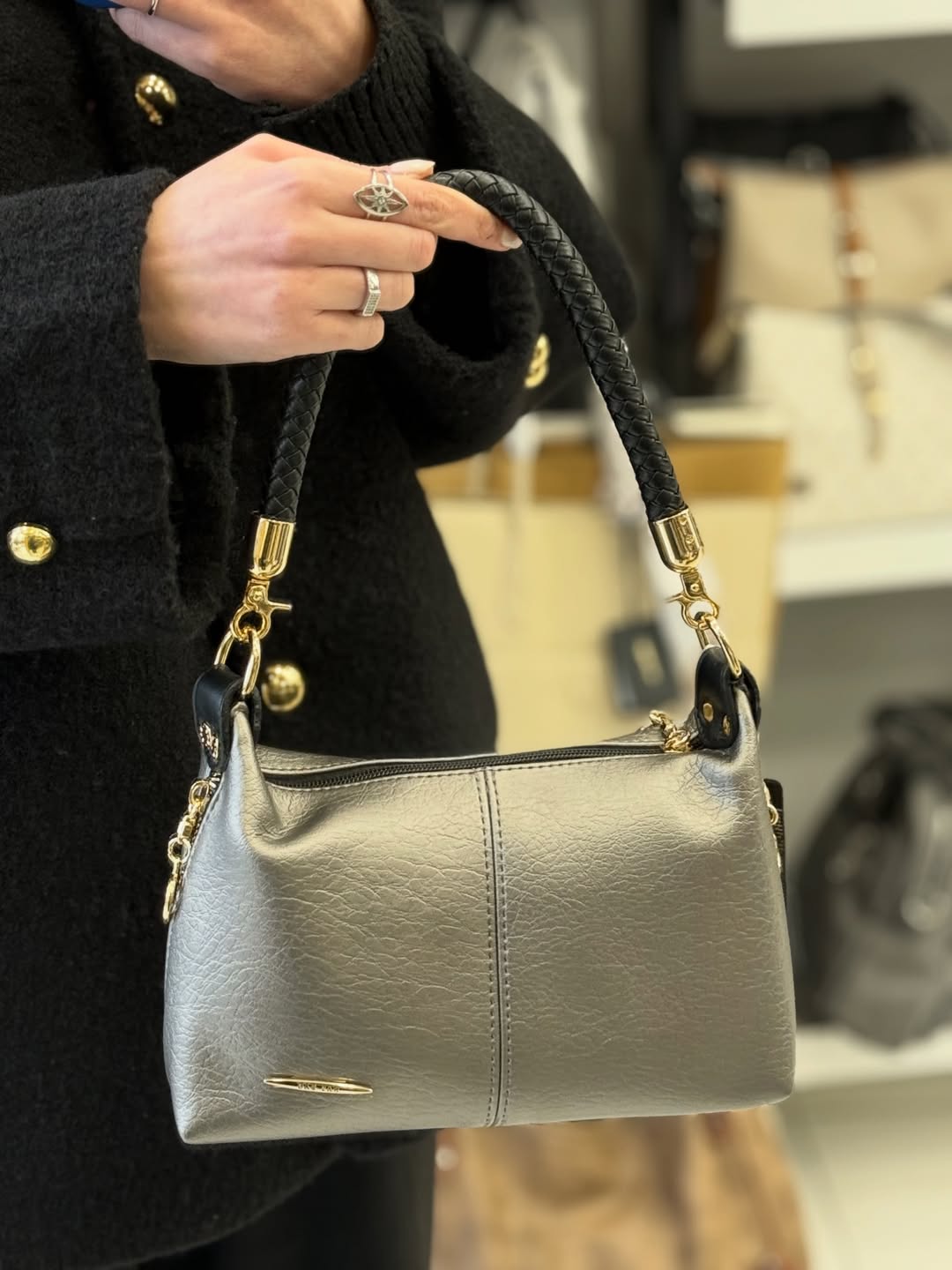 Nas Bag Gri Kadın Mini Omuz ve Çapraz Çanta - 1469