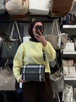 Silver & Polo Kadın Gri Ekose Desen Çapraz Çanta - SP963