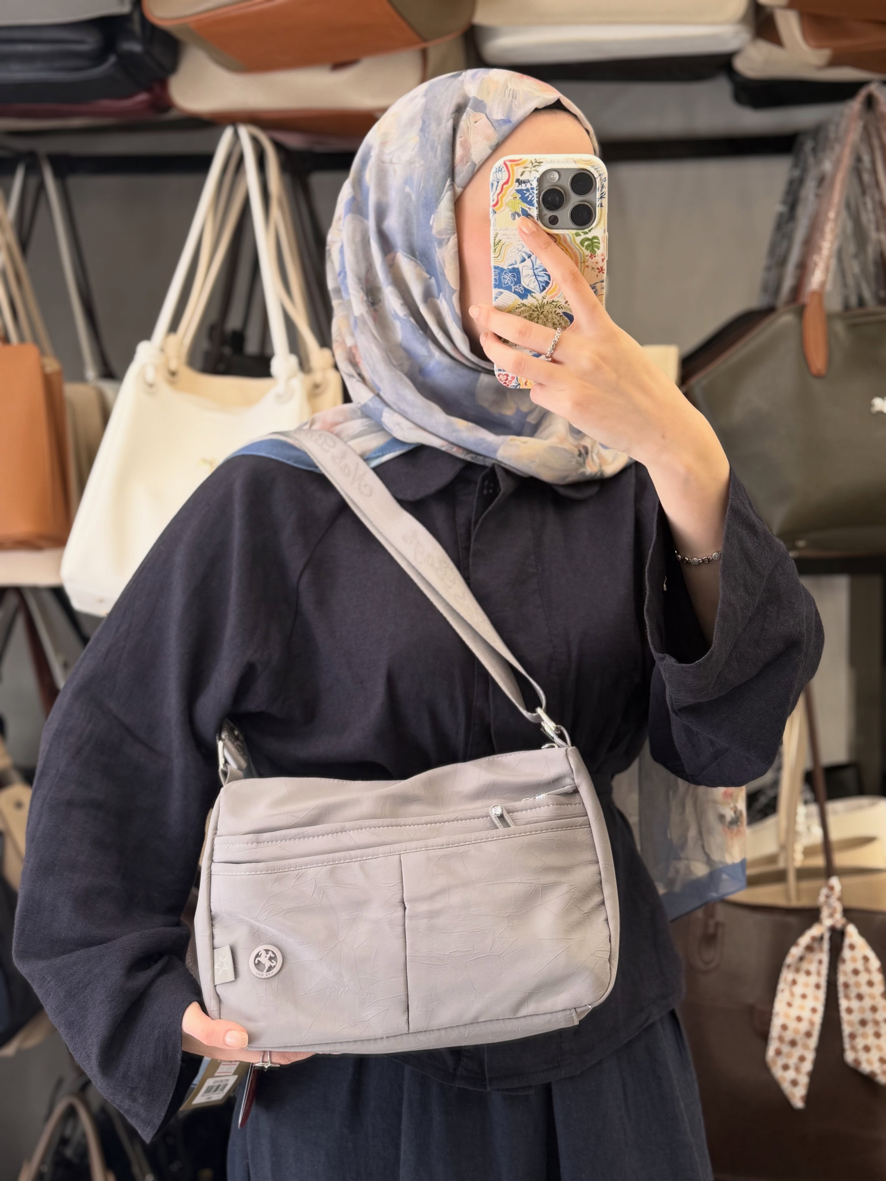 Nas Bag Gri Çok Bölmeli İthal Paraşüt Omuz Çantası - NS26069