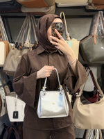 Nas Bag Gümüş Kadın El ve Omuz Çantası - 1550