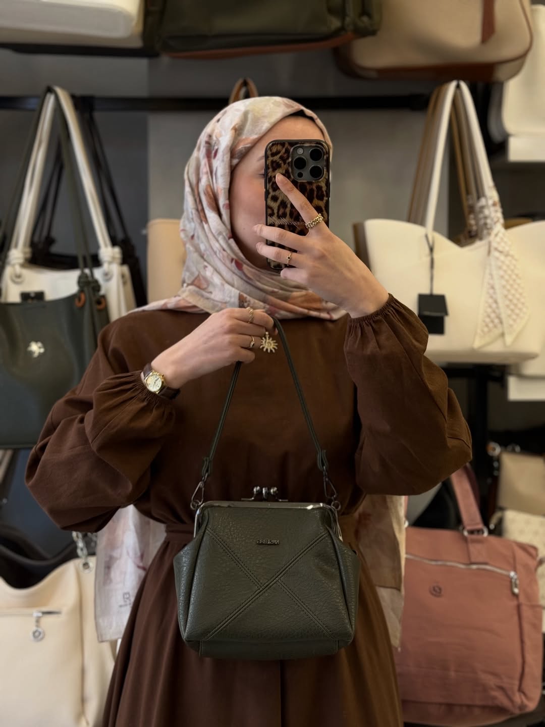 Nas Bag Mini Vintage Burslu Klipsli Yeşil Kadın Omuz ve Çapraz Çanta - 1423