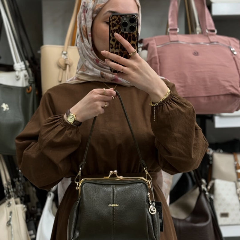 Nas Bag Burslu Klipsli Vintage Omuz ve Çapraz Çanta - 1432 - 36