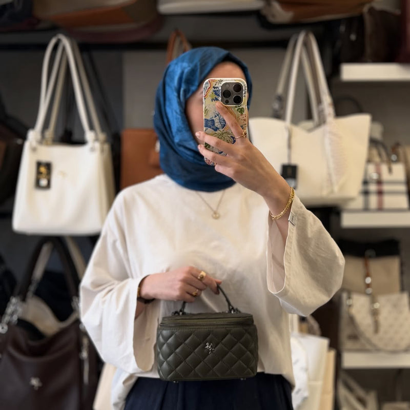 Nas Bag Kapitone Desenli Mini Kutu Çanta - 1497 - 5