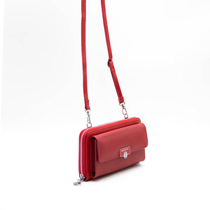 Silver & Polo Kırmızı - Kırmızı SP921 Kadın Askılı Cüzdanlı Telefon Çantası