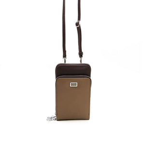 Silver & Polo Vizon - Kahve SP1011 Kadın Askılı Cüzdanlı Telefon Çantası