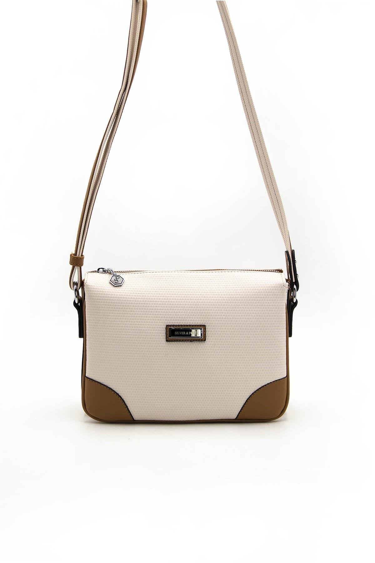 Silver & Polo Bej - A.Taba SP784 Kadın Çapraz Çanta