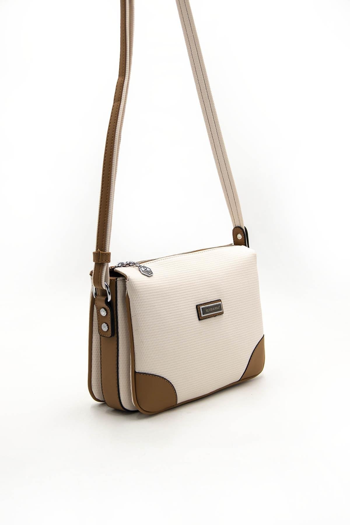 Silver & Polo Bej - A.Taba SP784 Kadın Çapraz Çanta