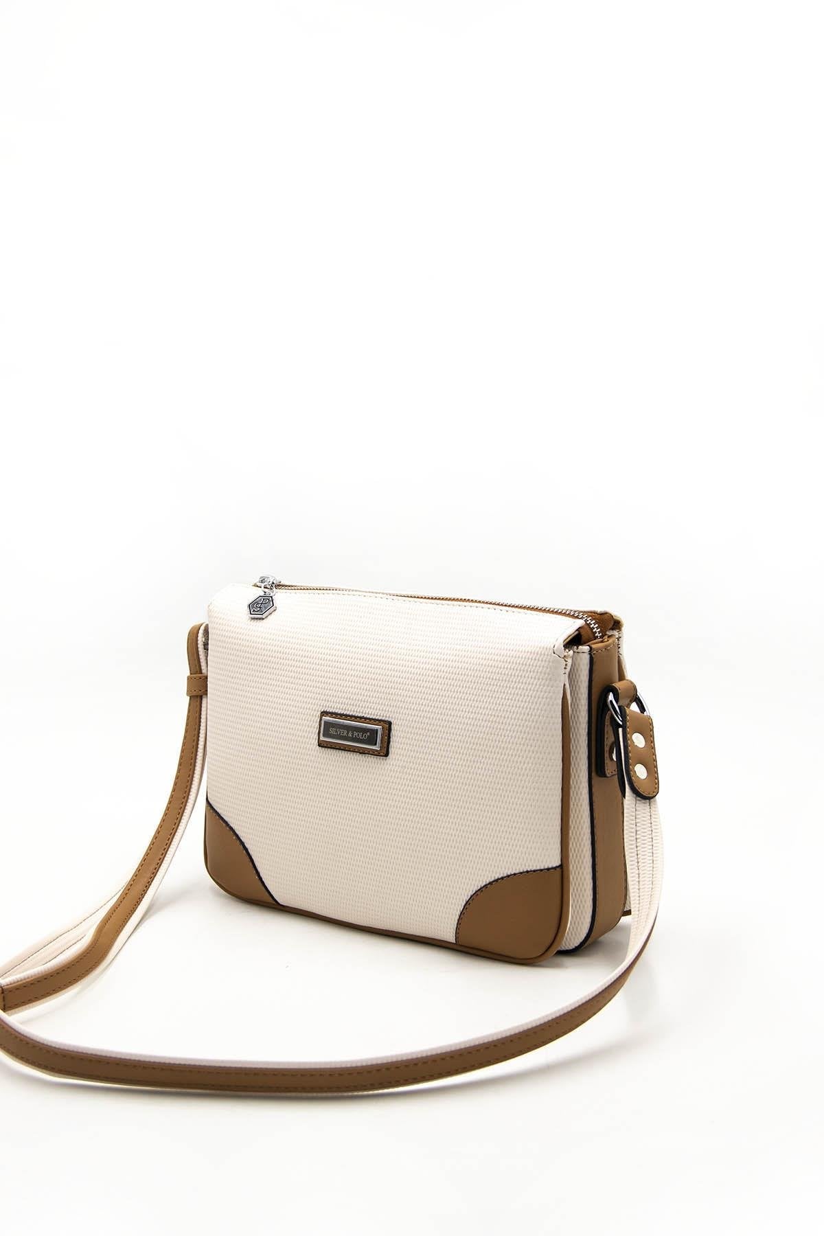 Silver & Polo Bej - A.Taba SP784 Kadın Çapraz Çanta