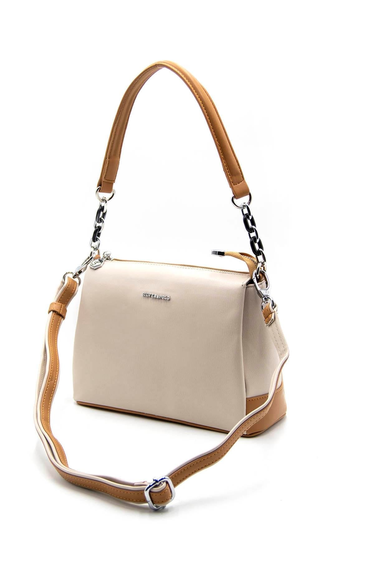 Silver & Polo Bej - A.Taba SP910 Kadın Çapraz Çanta