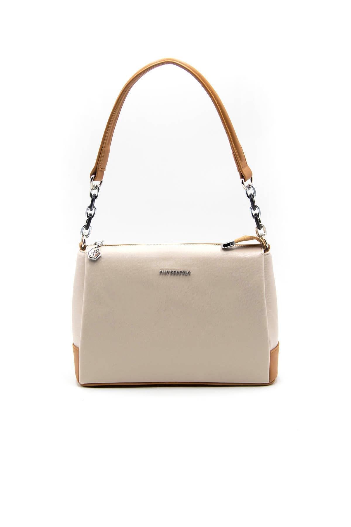 Silver & Polo Bej - A.Taba SP910 Kadın Çapraz Çanta