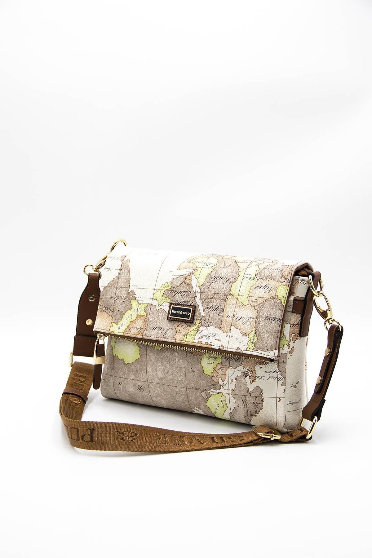 Silver & Polo Bej - A.Taba SP963 Kadın Çapraz Çanta