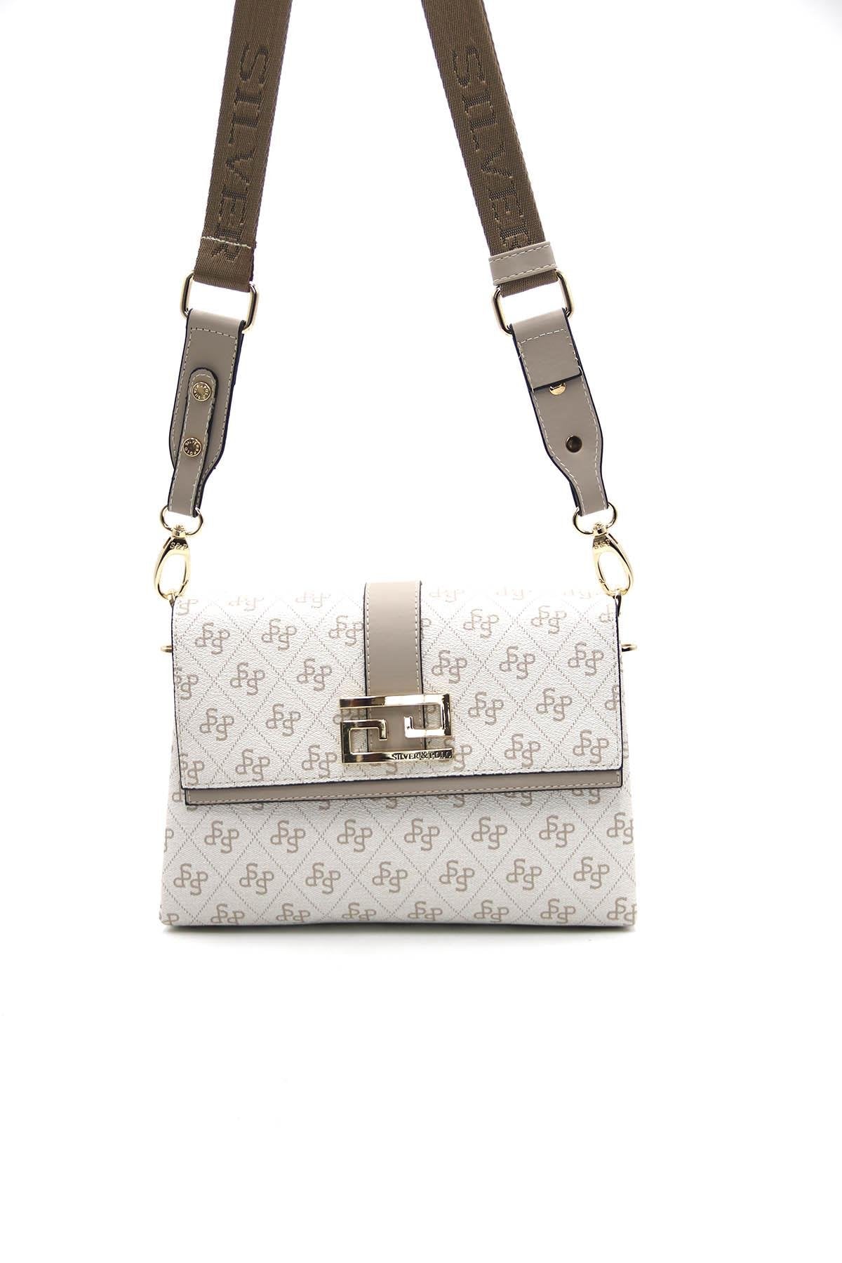 Silver & Polo Bej - Kum SP1009 Kadın Çapraz Çanta