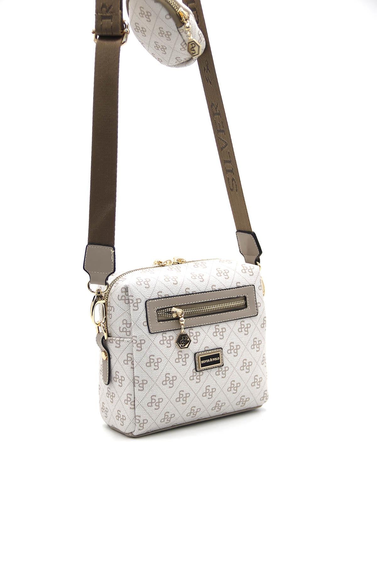 Silver & Polo Bej - Kum SP1038 Kadın Çapraz Çanta