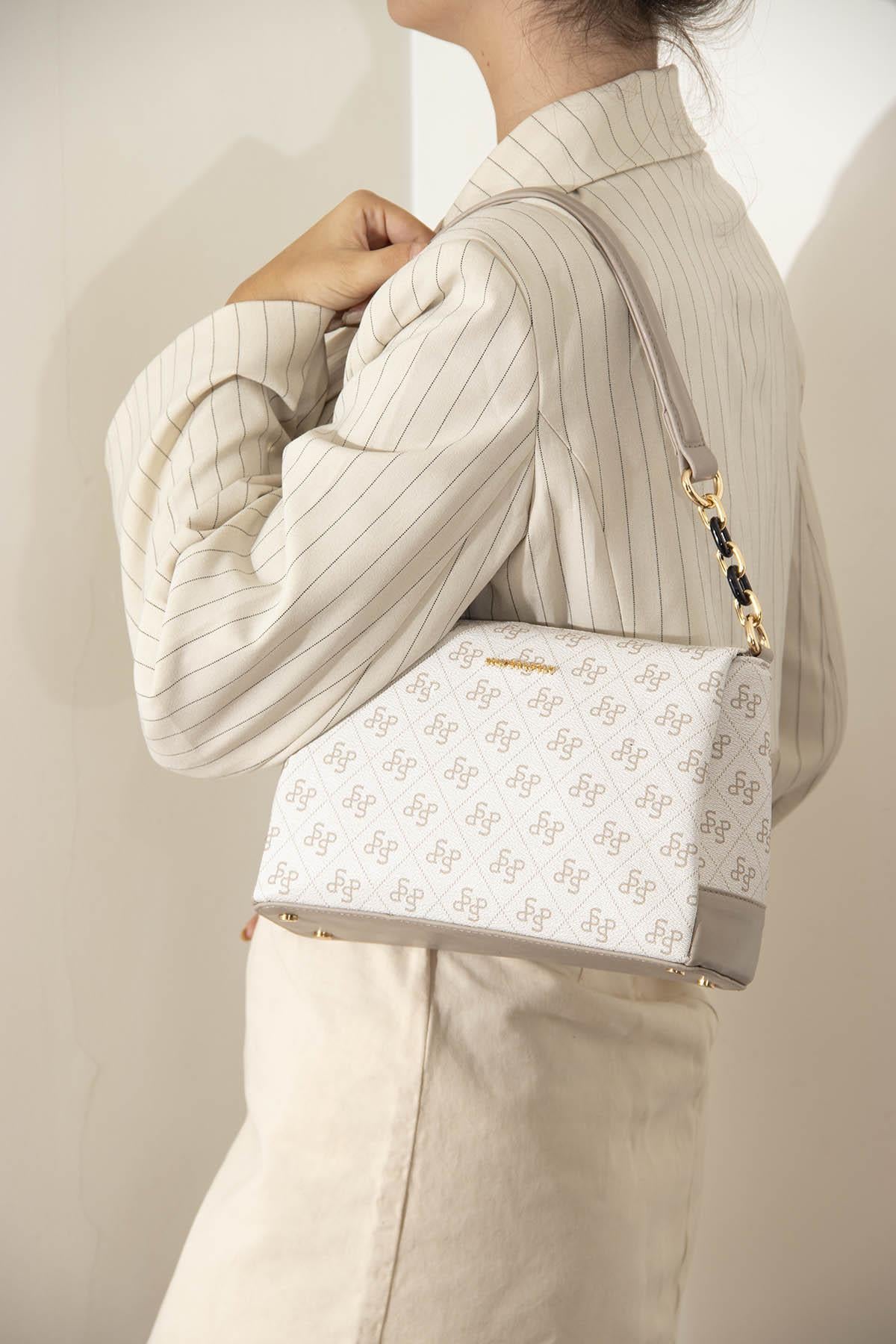 Silver & Polo Bej - Kum SP910 Kadın Çapraz Çanta