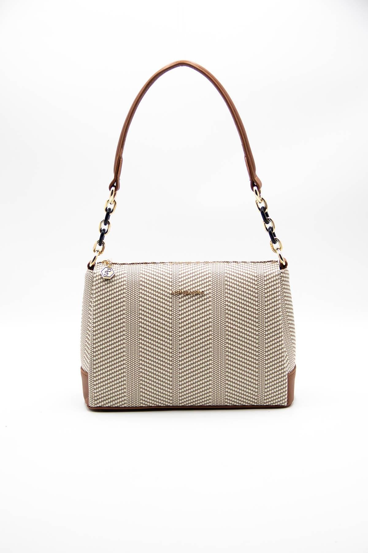 Silver & Polo Bej - Taba SP910 Kadın Çapraz Çanta