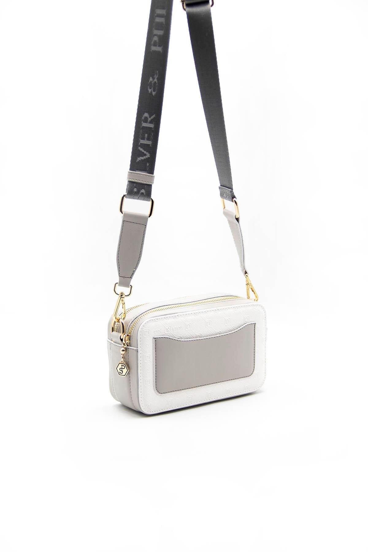 Silver & Polo Beyaz - A.gri SP1078 Kadın Çapraz Çanta